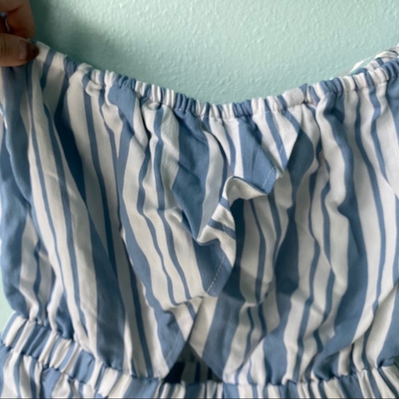 NWT Urban Outfitters Blue & White Romper Playsuit - Picture 5 of 9
